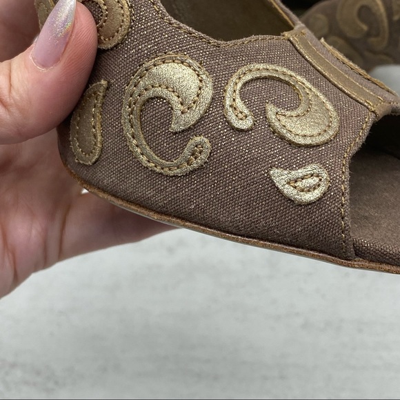 House of Dereon- Taupe Leather Open Toe Heel 7 - Picture 5 of 12